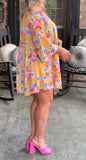 Spring Bouquet Dress in Yellow S-2x