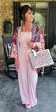 Strapless Jumpsuit in Dusty Pink S & L