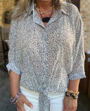 Classy in Snow Leopard Blouse M XL 1X