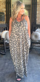 Everyday Pretty Dress in Olive Leopard L -2X