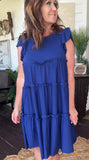 Pretty Ruffles Dress in Light Navy