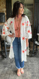 Forever Free Embroidery Kimono in White/Restock S-L