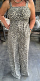 Everyday Pretty Leopard Jumpsuit in Light Olive S