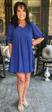 Preslee Dress in Cobalt Blue S 1X 2X