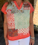 Starting Fresh Blouse in Coral Regular and Plus