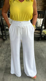 Summer White Wide Leg Pants S-L