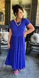 Simply Sweet Dress in Bright Blue M-2X
