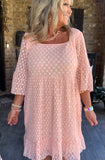 Pretty in Peach Lace Dress S M