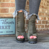 Monclair Peep Toe Booties