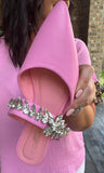 Bubblegum Pink Crystal Mules