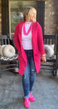 Hot Pink Mid Length Cardigan M/L
