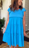 Pretty Ruffles Dress in Ice Blue