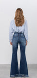 Tiffany Pull on Flares Dark Denim S