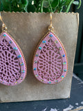 Blush Pink  AB Crystal Teardrop Earrings