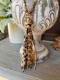 Emma Tassel Necklace in Brown
