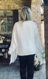 Fabulous Fringe Chenille Sweater in Ivory S L