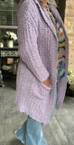 Lovely Lavender Mid Length Cardigan S/M M/L 2X/3X