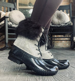 Rhinestone Duck Boots in Black