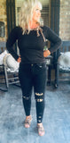 Leopard and Black Denim Jeans 5 7 9