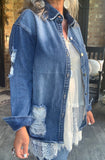 Lily Shacket in Denim S 1X 2X