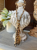 Emma Tassel Necklace in Brown