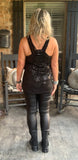 FrilLEE Sequin Cami in Black S M