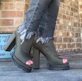 Monclair Peep Toe Booties