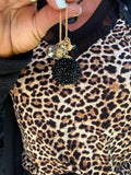 So Glamorous Crystal Ball Necklace in Black