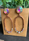 Rose Gold and AB Crystal Earrings