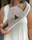 Glitzy Crystal Wedges in Champagne