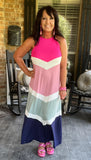 Salty Breeze Dress in Hot Pink M -XL