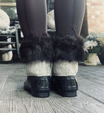 Rhinestone Duck Boots in Black