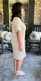 Everyday Stripes Dress in Ash Mocha M-3X