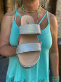 Glitzy Crystal Wedges in Silver
