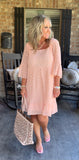 Pretty in Peach Lace Dress S M
