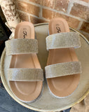 Glitzy Crystal Wedges in Silver
