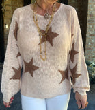 Blush Metallic Star Sweater