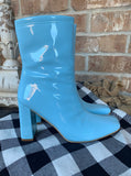 Bethany Blue Patent Boots 5.5 -8