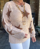 Blush Metallic Star Sweater