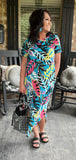 Set Sail Dress in Teal M L 2X 3X