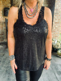 FrilLEE Sequin Cami in Black S M