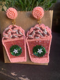 Beaded Coffee Love Earrings