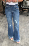 Tiffany Pull on Flares Dark Denim S