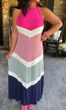 Salty Breeze Dress in Hot Pink M -XL