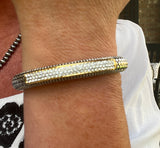 Black/ Silver Crystal Midnight Hinged Bracelet