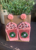 Beaded Coffee Love Earrings