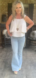 Little Precious Ruffle Blouse in White S 2X 3X