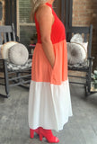 Red Peach Pretty Dress S M