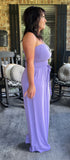 Strapless  Smocked Jumpsuit in Lavender S L