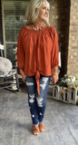 Riviera Ready Blouse in Rust M L